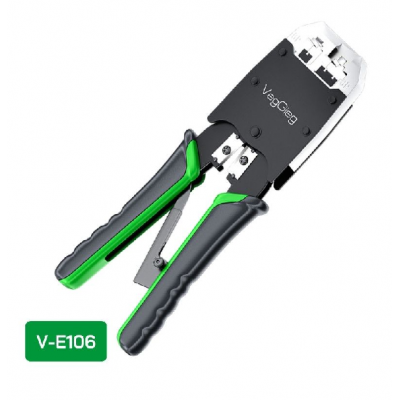 Інструмент VegGieg V-E113 для обтискання RJ-45 (8P8C) та RJ-12/11 (6P6C) 4P4C, Чорно/Зелені Q10