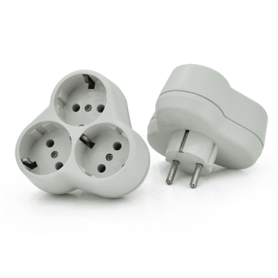 Розетка трійник з заземленням AK303, White, Q10