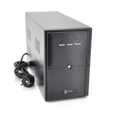ДБЖ Ritar E-RTM600L-U (360W) ELF-L, LED, AVR, 2st, USB, 2xSCHUKO socket, 1x12V7Ah, metal Case Q4 (370*130*210) 4,8 кг (310*85*140)