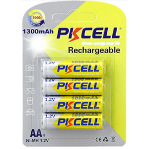 Акумулятор PKCELL 1.2V AA 1300mAh NiMH Rechargeable Battery, 4 штуки в блістері ціна за блістер, Q12