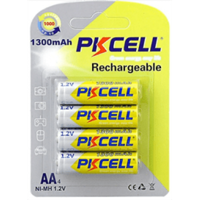 Акумулятор PKCELL 1.2V AA 1300mAh NiMH Rechargeable Battery, 4 штуки в блістері ціна за блістер, Q12