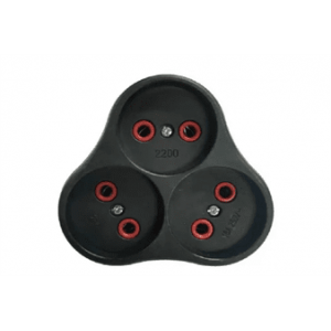 Розетка трійник без заземлення AK303B, Black, Q12