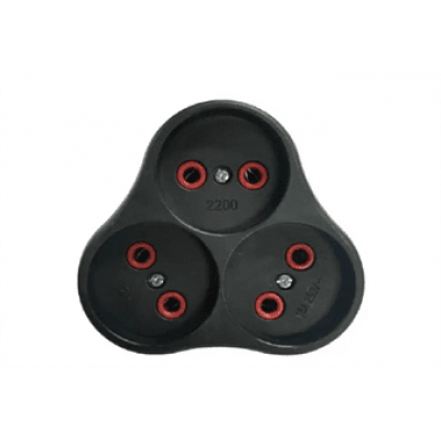 Розетка трійник без заземлення AK303B, Black, Q12