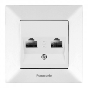 Розетка Panasonic Arkedia Slim комп'ютерна подвійна RJ45 CAT5e, білий