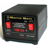 Автоматичне ЗУ для акумулятора MW-AZU12-5A 12V (4.5-100Ah) (MF,WET,AGM,GEL), 180-245V, Ток заряда режим-0,8А/5А, крокодили в комплекті