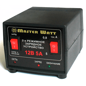 Автоматичне ЗУ для акумулятора MW-AZU12-5A 12V (4.5-100Ah) (MF,WET,AGM,GEL), 180-245V, Ток заряда режим-0,8А/5А, крокодили в комплекті