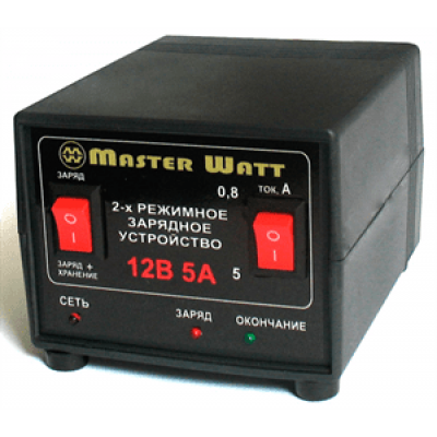 Автоматичне ЗУ для акумулятора MW-AZU12-5A 12V (4.5-100Ah) (MF,WET,AGM,GEL), 180-245V, Ток заряда режим-0,8А/5А, крокодили в комплекті