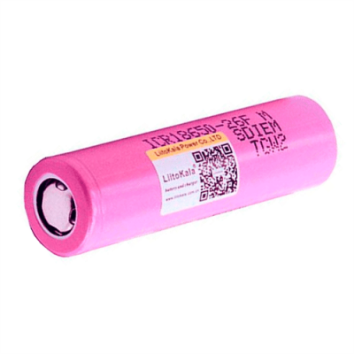 Акумулятор 18650 Li-Ion LiitoKala Lii-35E, 3500mah （3350-3500mah）, 3.7V (2.5-4.2V), Pink, PVC BOX Q2, цiна за 1 шт