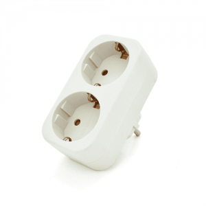 Розетка двійник із заземленням A202, White, 2Р+РЕ, 16А