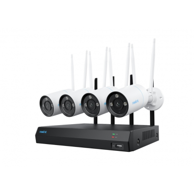 Комплект відеоспостереження з 4 вуличними 8МП WIFI камерами Reolink NVS12-8MB4W (4 вуличні WIFI камери, 4 блоки живлення, WIFI відеореєстратор з HDD 2TB)