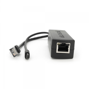 POE спліттер AOT-0524 48V-5V, RJ45, Mini-USB (10/100Мбіт, Вхід-48V/Вихід 5V 2.4А)