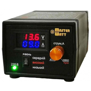 ЗУ для LiFePO4 акумуляторів MW-IZU12-25A(Ц) 12V з цифровим амперметром та регулятором струму до 25А, 150-250V, (MF,AGM,GEL,CA/CA,LiFePO4)