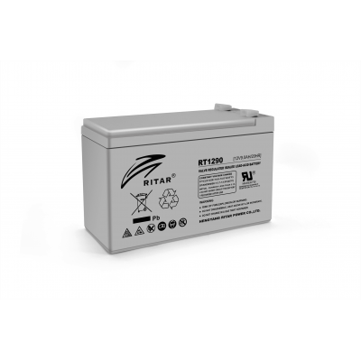 Акумуляторна батарея AGM RITAR RT1290, Gray Case, 12V 9.0Ah ( 151 х 65 х 94 (100) ) Q10