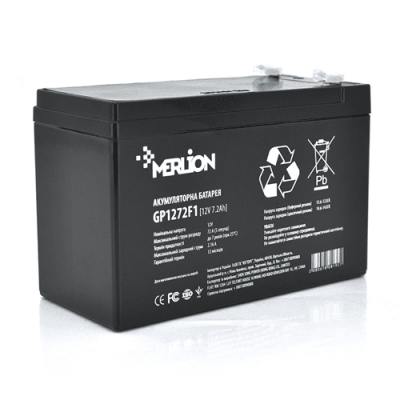 Акумуляторна батарея MERLION AGM GP1272F1 12 V 7,2 Ah ( 150 x 65 x 95 (100) ) White Q10