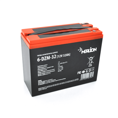 Тягова акумуляторна батарея AGM MERLION 6-DZM-32, 12V 32Ah M5 ( 263 x 75 x 170) Q2
