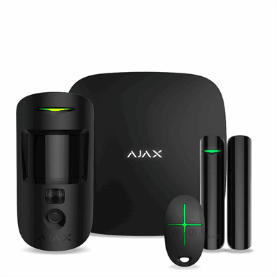 Комплект бездротової сигналізації Ajax StarterKit Cam black ( Hub 2/MotionCam/DoorProtect/SpaceControl )