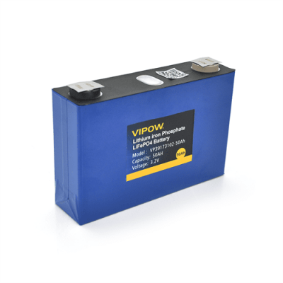 Літій-залізо-фосфатний акумулятор Vipow 3.2V 50AH LiFePO4 2000 Циклів, 150 х 28 х 135мм