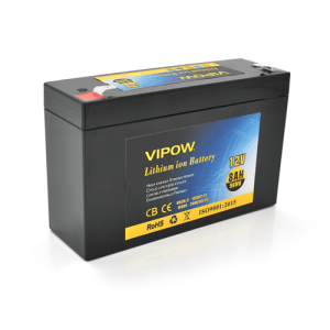 Акумуляторна батарея літієва Vipow 12 V 8Ah з елементами Li-ion 18650 з вбудованою ВМS платою, (3S4P) (151х50х94(100))мм, Q20