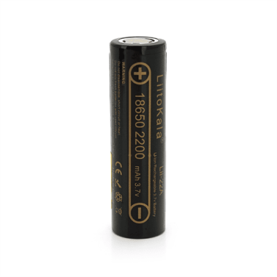 Акумулятор 18650 Li-Ion LiitoKala Lii-22A, 2200mah （2100-2300mah）, 3.7V (2.75-4.2V), Black, PVC BOX Q2, цена за 1 шт
