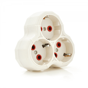 Розетка трійник з заземленням AK303 Light, White, Q12
