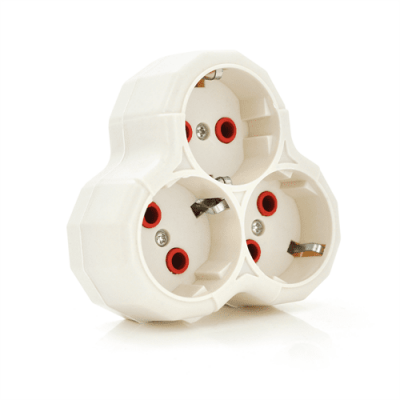 Розетка трійник з заземленням AK303 Light, White, Q12