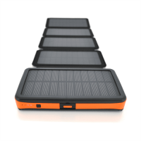 Power bank RH-20000N8, 20000mAh Solar, Flashlight, Input: 5V/1A (microUSB, TypeC), Output: 2х5V/2,1А (2 х USB), PD/QC3.0, rubberized case, Orange, BOX