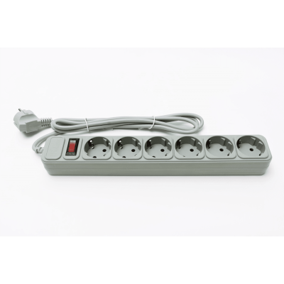 Мережевий фільтр PROLOGIX 075P6-18B, 220В 10А, 6 розеток, 1.8м, сірий, коробка Q30