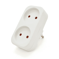 Розетка двійник без заземлення A202, White, 2Р, 10А