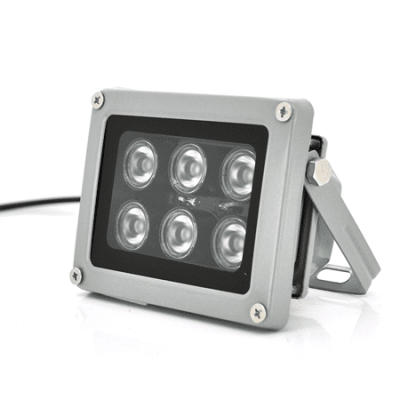 Прожектор спрямований з сутінковим датчиком YOSO 12V 12W, 6LED, IP66, кут огляду 60 °, лінза 6мм, робоча відстань до 30м, 114*86*86мм, BOX