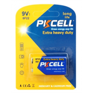 Батарейка сольова PKCELL 9V / 6LR61, крона, 1 штука в блістері ціна за блістер, Q10