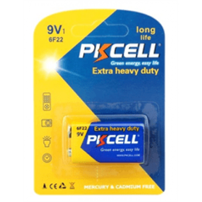 Батарейка сольова PKCELL 9V / 6LR61, крона, 1 штука в блістері ціна за блістер, Q10