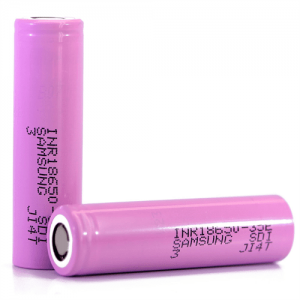 Акумулятор 18650 Li-Ion Samsung INR18650-35, 3350mAh, 8A, 4.2 / 3.6 / 2.5V, PINK, 2 шт. в упаковці, ціна за 1 шт