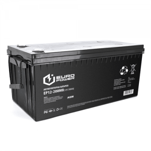 Аккумуляторная батарея EUROPOWER AGM EP12-200M8 12 V 200Ah ( 522 x 240 x 219) Black Q1