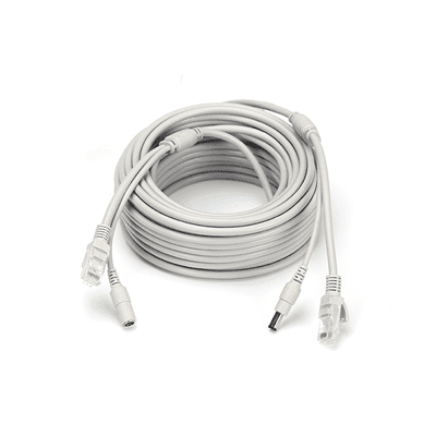 Патчкорд комбінований по кручений парі RJ-45 + DC 15m, сірий, Q
