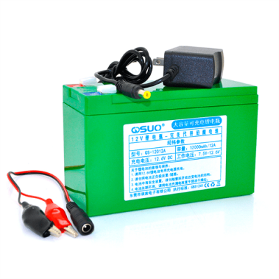 Акумуляторна батарея літієва QSuo 12V 12A з елементами Li-ion 18650 (150X64,5X97,7) + зарядний пристрій 12,6V / 1A + крокодили
