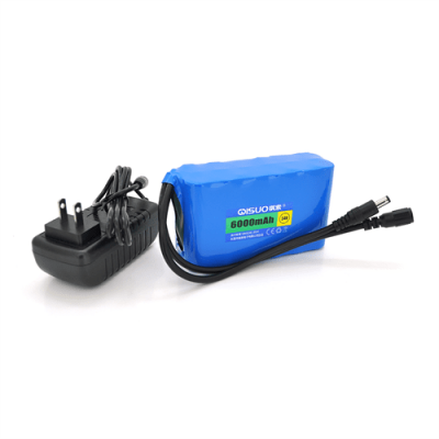 Акумуляторна батарея літієва QiSuo 24V 6A з елементами Li-ion 18650 + зарядний пристрій 25.2V1A, DC5.5x2.1, (112x38x70mm)