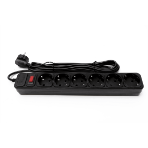 Мережевий фільтр PROLOGIX 075P6-30B, 220В 10А, 6 розеток, 3м, чорний, коробка Q30