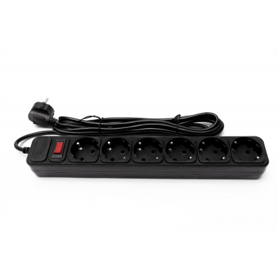 Мережевий фільтр PROLOGIX 075P6-30B, 220В 10А, 6 розеток, 3м, чорний, коробка Q30
