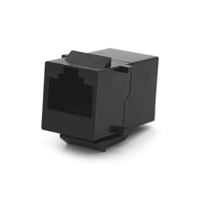 Прохідний адаптер у рамку cat5e UTP, RJ-45+RJ45, Black