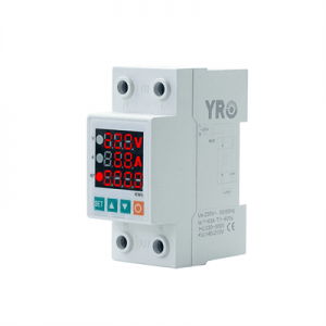 Захист від перенапруг YRVP-6, з цифровим дисплеєм (V, A, kWt), 2P, 63A, 230Vac