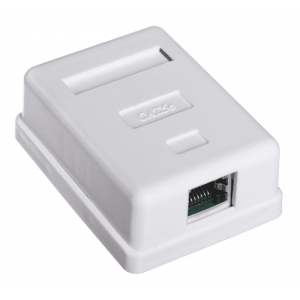 Розетка RITAR FTP 8P8C RJ45 1 порт Cat-5, накладна біла Q300