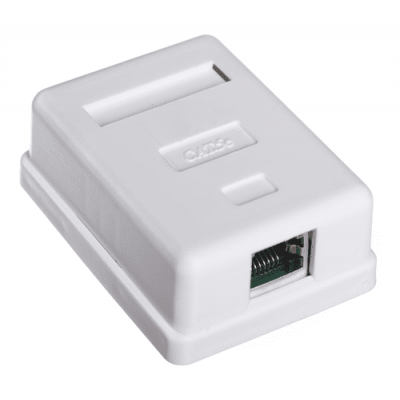 Розетка RITAR FTP 8P8C RJ45 1 порт Cat-5, накладна біла Q300