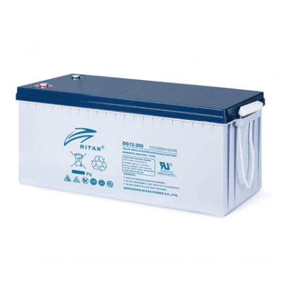 Аккумуляторная батарея GEL RITAR DG12-200, Gray Case, 12V 200.0Ah ( 522 х 240 х 219 (224) ) Q1