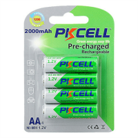 Аккумулятор PKCELL 1.2V AA 2000mAh NiMH Already Charged, 4 штуки в блистере цена за блистер, Q12
