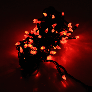 Гірлянди 100LED (Діод) Red, 7 режимів, 5 метрів, чорна ізоляція, BOX