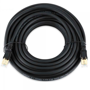 Патч-корд литий VEGGIEG, CCA, SSTP, RJ45, Cat.8, 25m, чорний