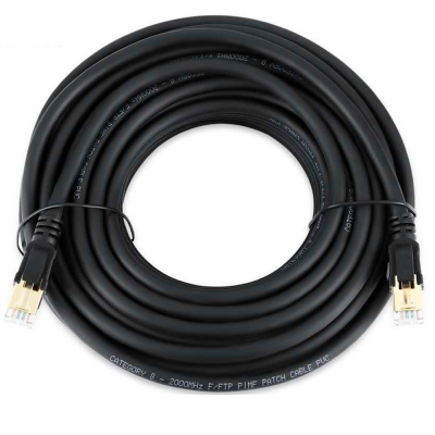 Патч-корд литий VEGGIEG, CCA, SSTP, RJ45, Cat.8, 25m, чорний
