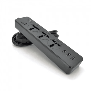 Мережевий фільтр ТВ-Т13, 3 розетки + 3 USB, 2 м, перетин 3х0,75мм, 2500W, Black, Box