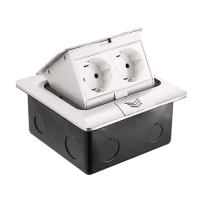 Розетка подвійна напольная висувна із заземленням J28L, Input: AC 100-250V 16A, White