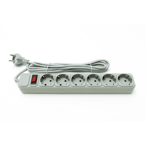 Мережевий фільтр PROLOGIX 075P6-30B, 220В 10А, 6 розеток, 3м, сірий, коробка Q30